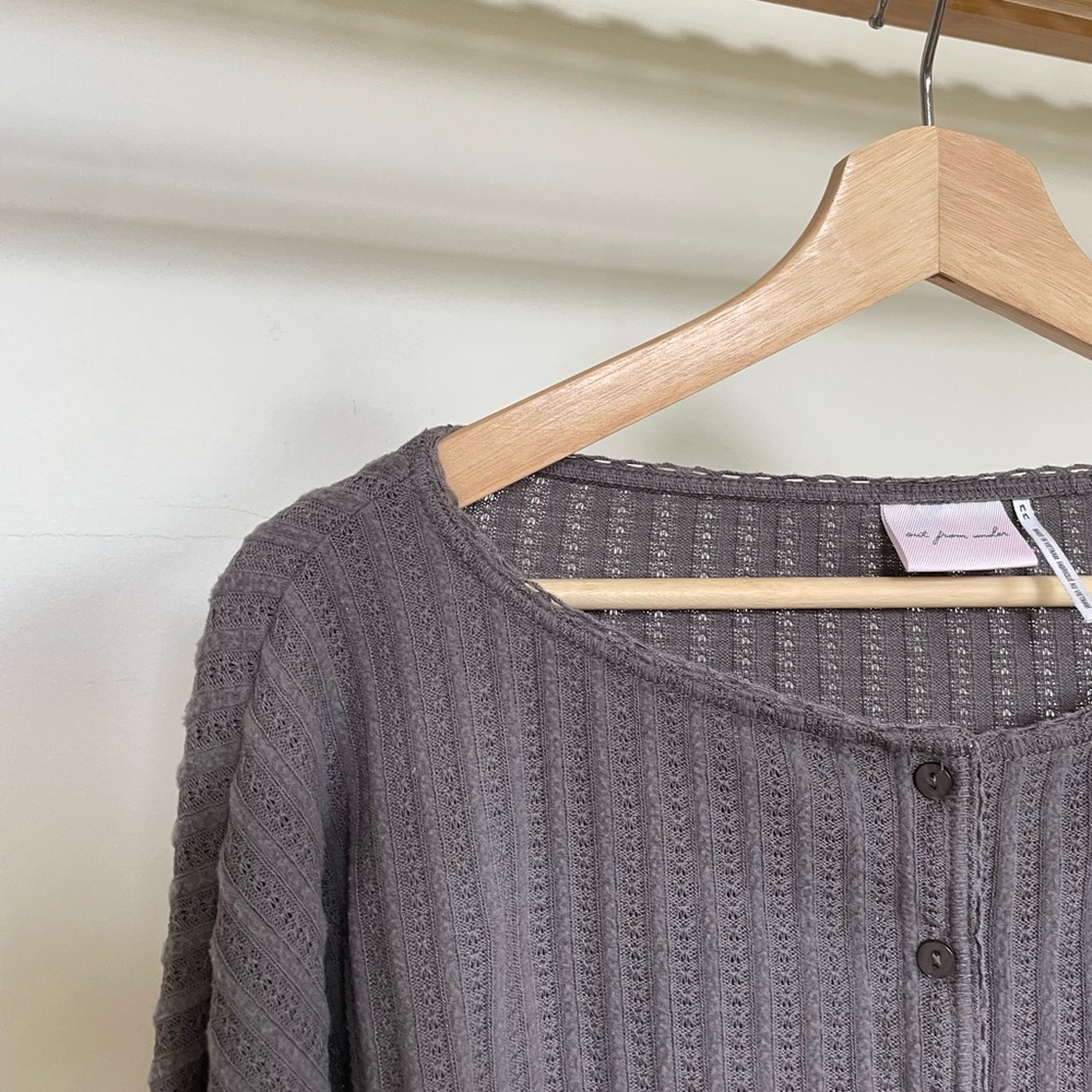 Out From Under Leilani Ribbed Cardigan - MEDIUM- Charcoal